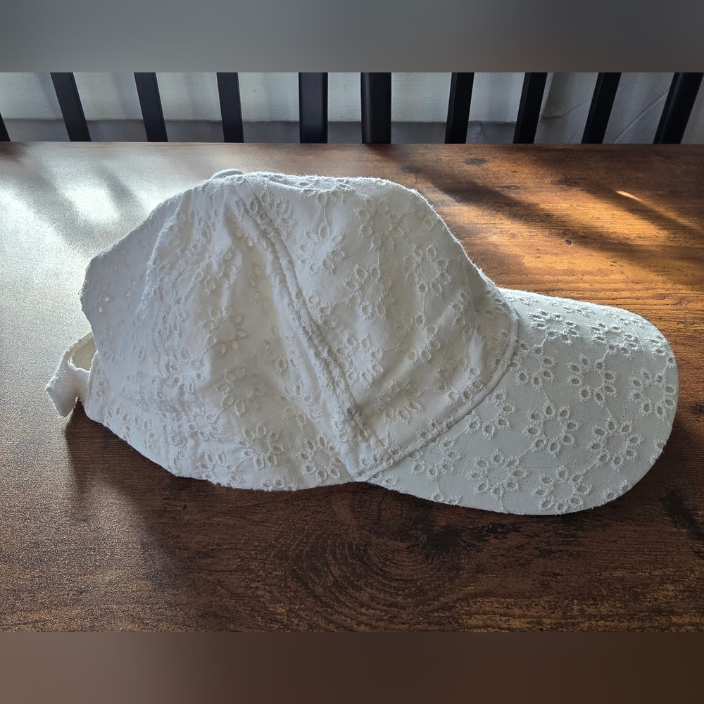 Delicate White Eyelet Womens Cap